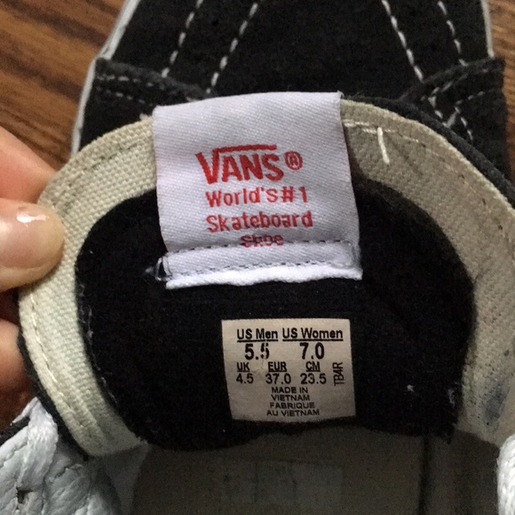 Black, white and navy blue vans. Women’s size 7. - Picture 5 of 5